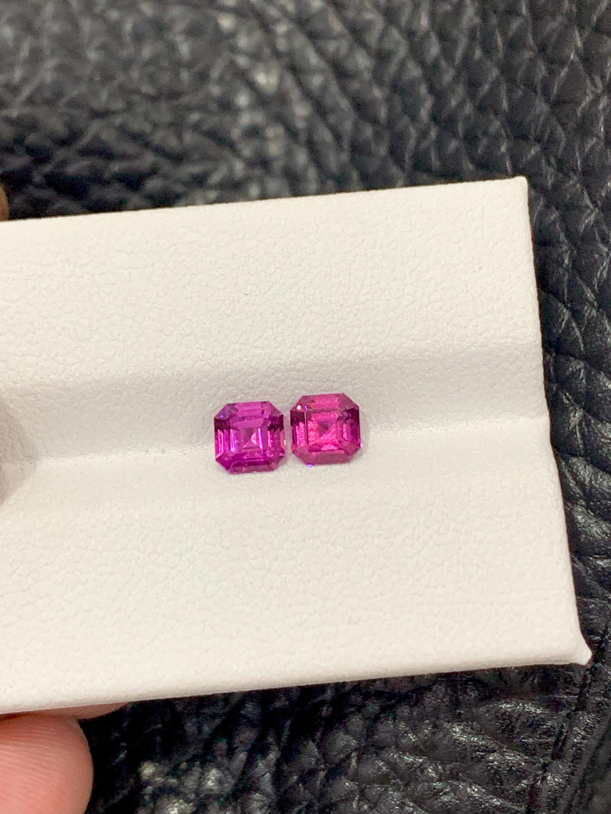 Malaya Garnet Pair 1.25ct Emerald Cut | Vibrant Peach-Pink Matching Set