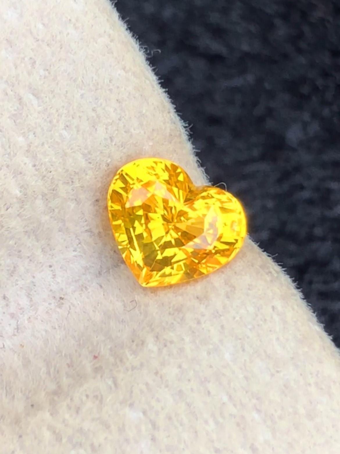 Yellow Sapphire 1.11ct Heart Cut • Vibrant Sri Lankan Gem