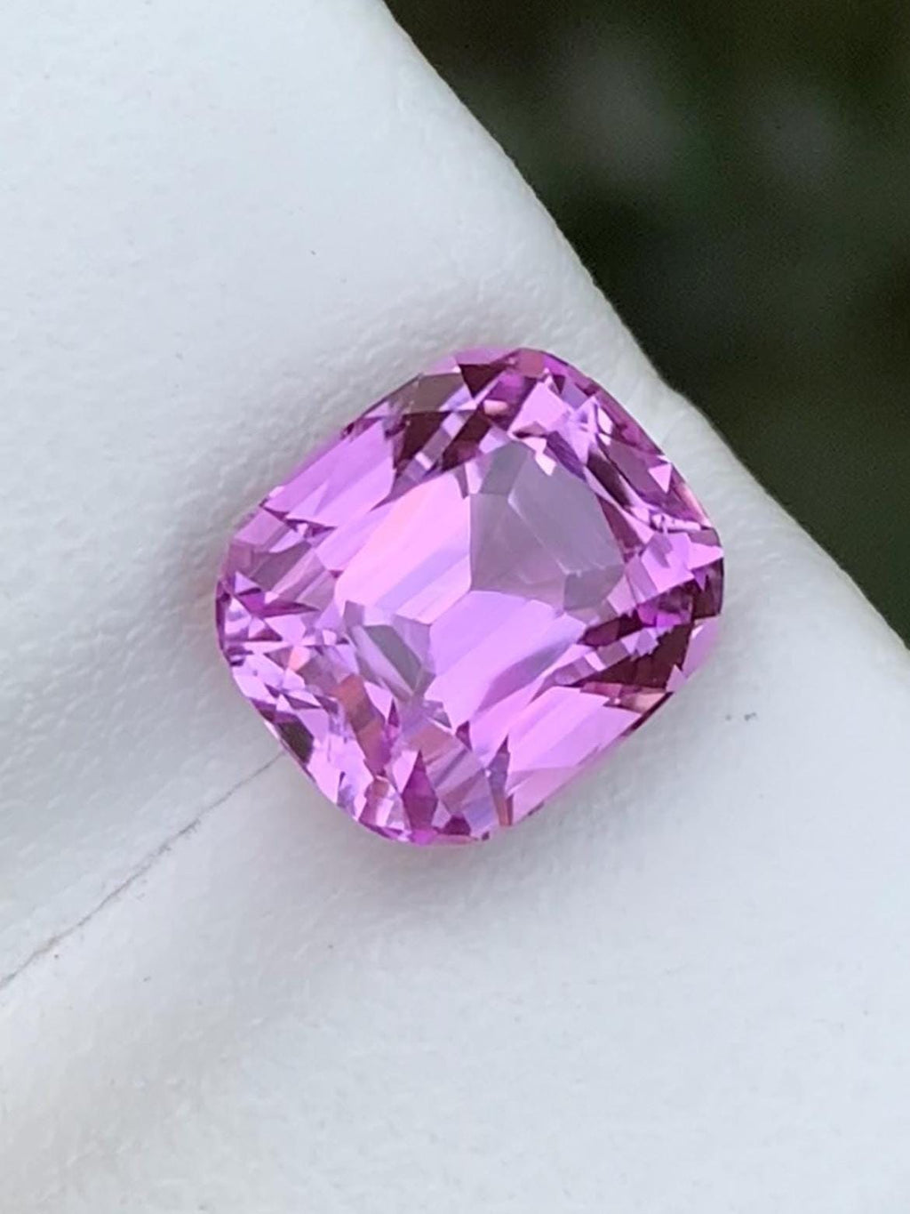 Pink Kunzite 4.65 CT Faceted Cushion Cut Stone From Afghanistan