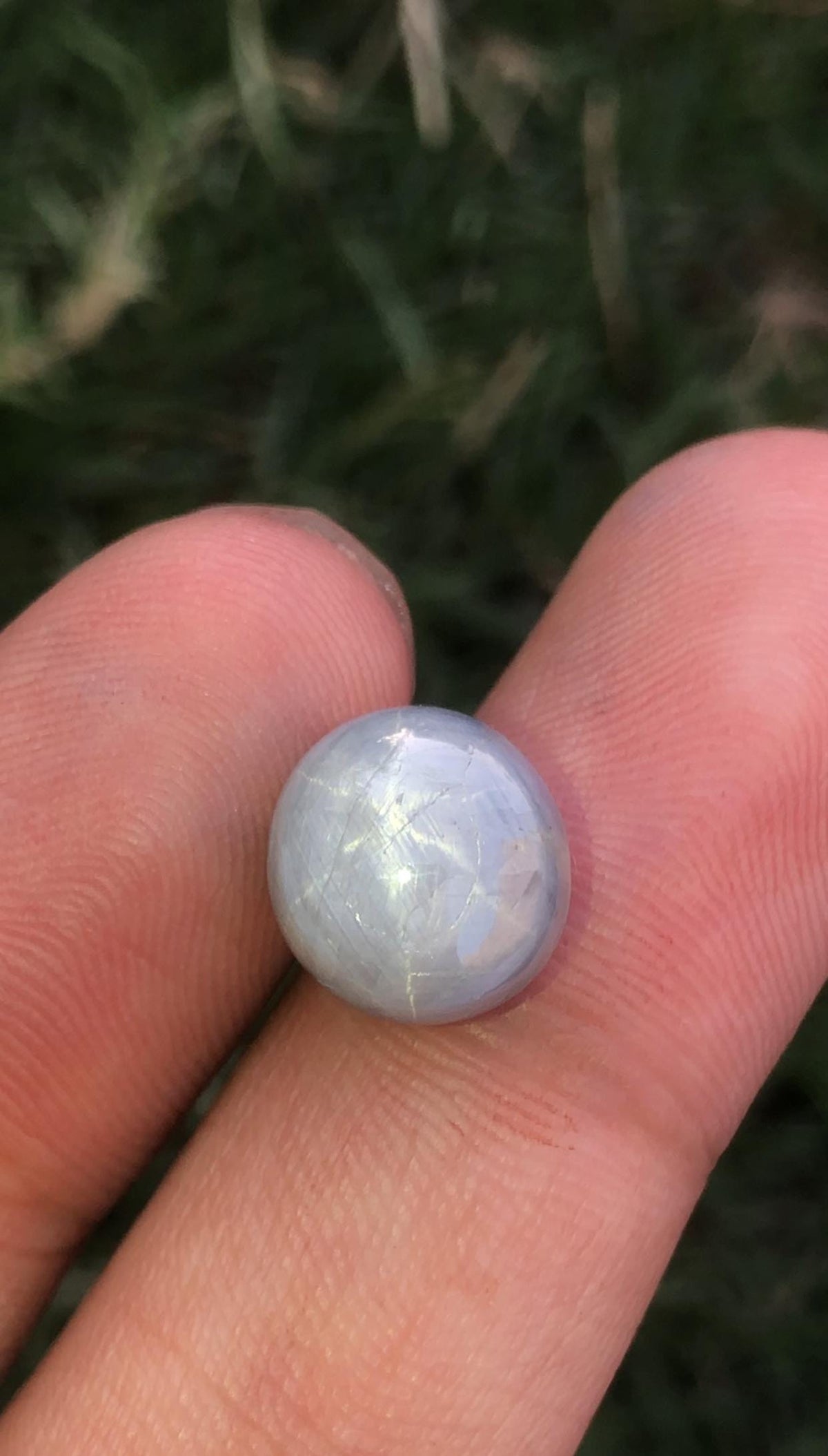 Oval Star Sapphire Gemstone: Grayish Blue Faceted Ring Stone, 8.45 CT