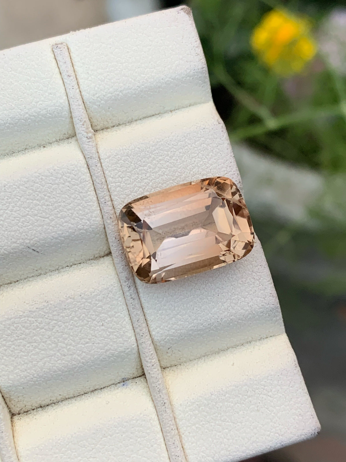 12.45 CT Unheated Imperial Yellow Topaz Loose Gemstone: Flawless Cushion Cut