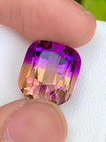 Ametrine 12.80ct Cushion Cut – Bi-Color Collector Gem from Brazil
