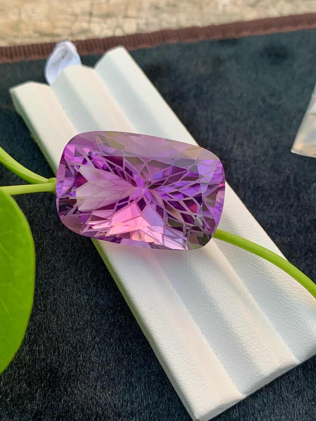 Precision Flower Cut Amethyst Loose Gemstone Big Size - 84.40 Carats