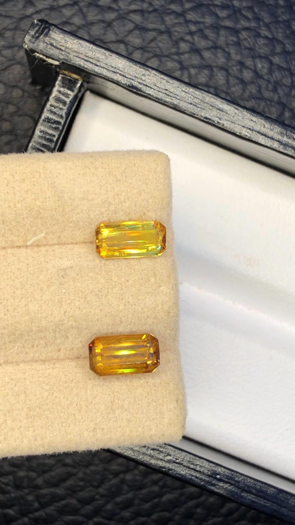 Natural Sphene Gemstone Pair: Emerald Cut, 2.00 CT, August Birthstone