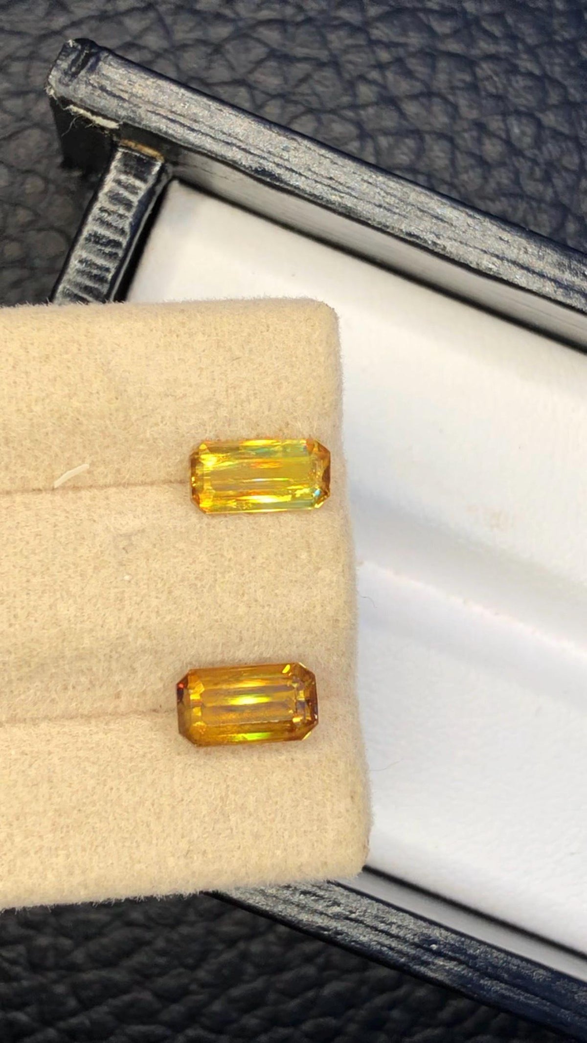 Natural Sphene Gemstone Pair: Emerald Cut, 2.00 CT, August Birthstone