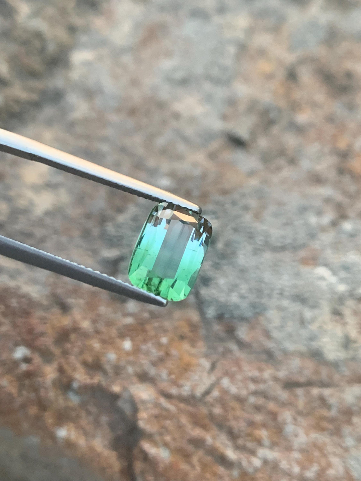 Natural Bluish Green Tourmaline Gemstone: Cushion Cut, 4.70 CT
