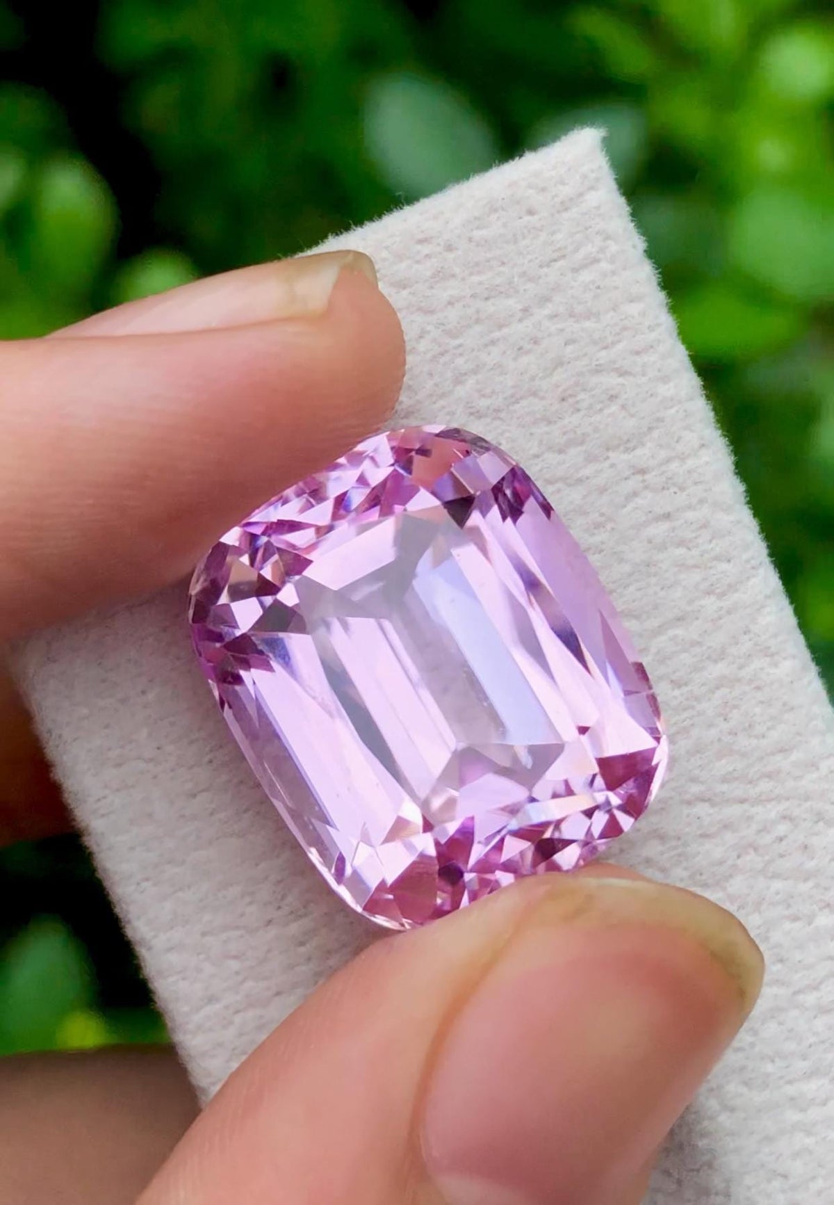 Pink Kunzite 31.50ct Cushion Cut Gem | Big Size Sparkling Kunzite from Afghanistan
