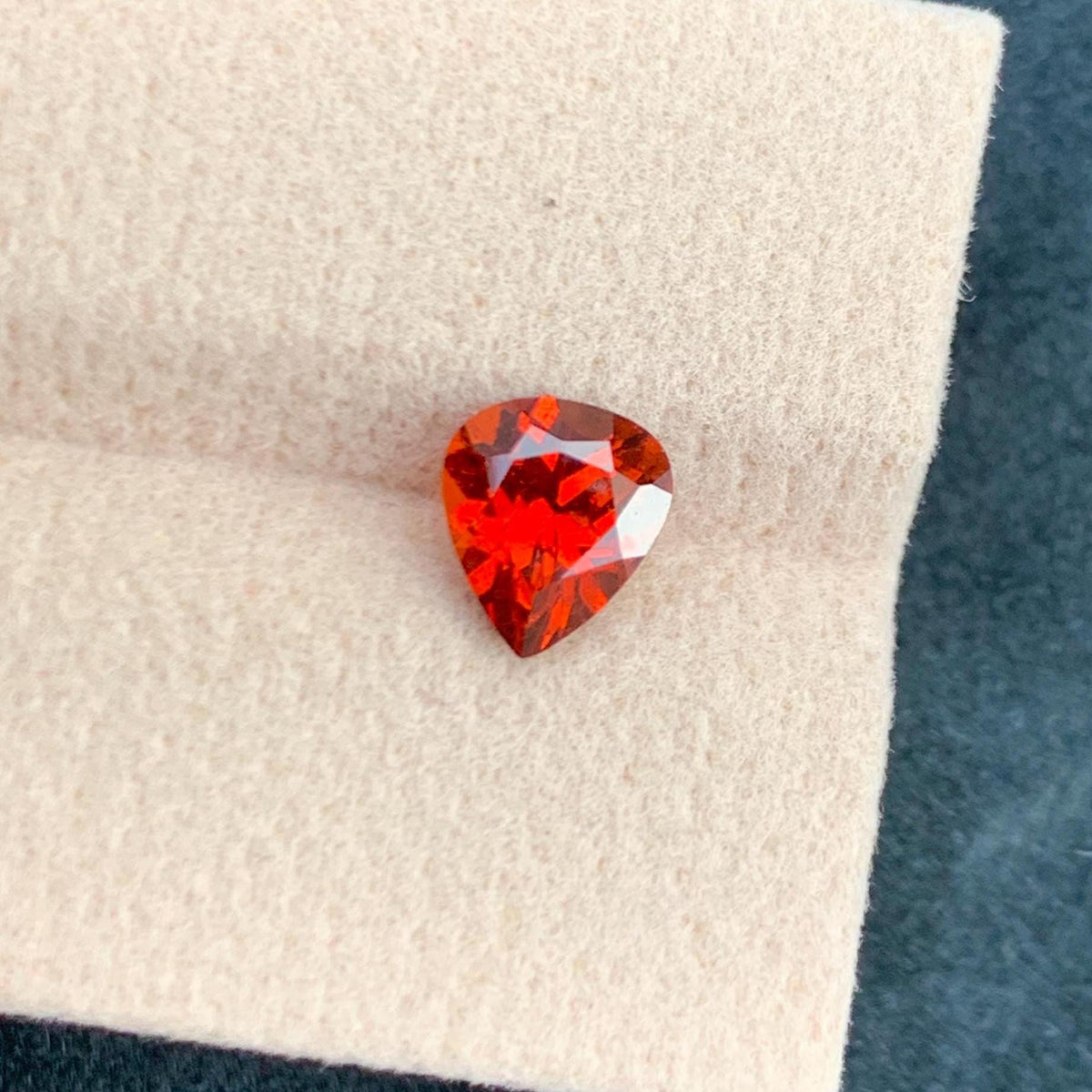 Spessartite Garnet 1.65ct Heart Shape – Vibrant Orange-Red Sparkle