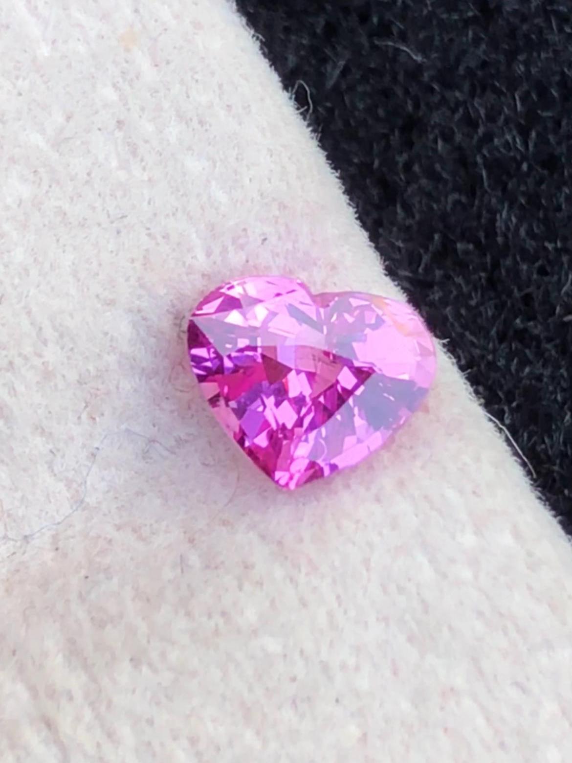 Pink Sapphire 1.07ct Heart Cut Madagascar Certified No-Heat