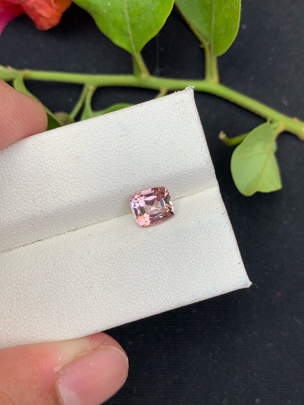 Pink Tourmaline Gemstone: 1.5 Carat Cushion Cut Loose Gem