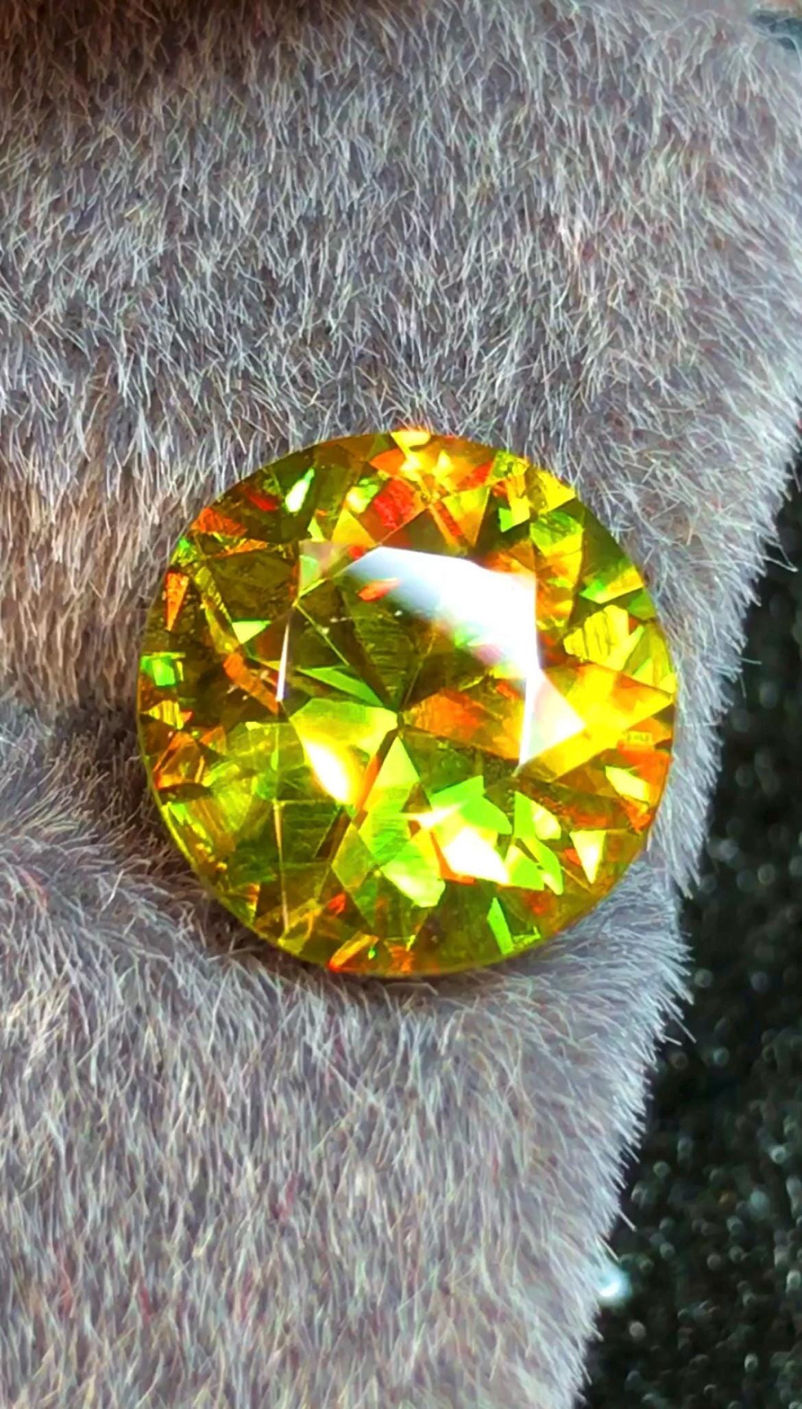 Green Sphene 3.50 ct Round Cut Green Gemstone from Skardu Pakistan