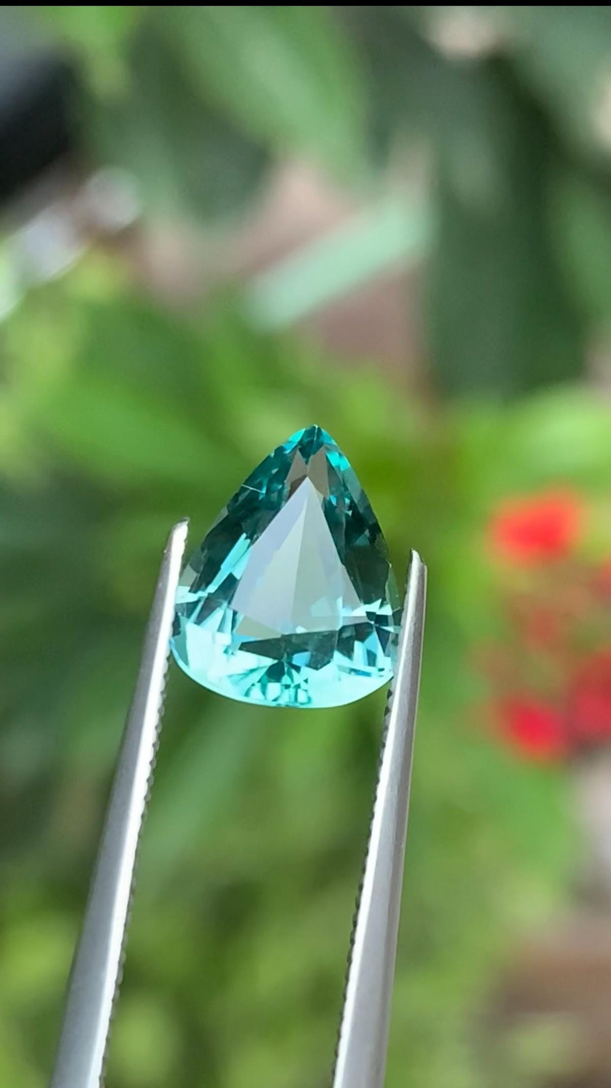 Natural 2.50 Carat Pear Cut Lagoon Tourmaline Gemstone from Afghanistan