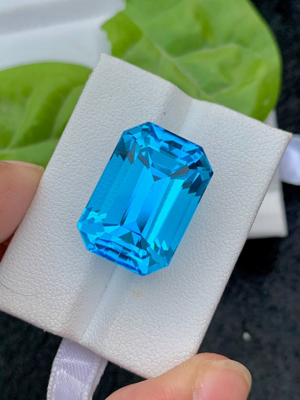 Swiss Blue Topaz Gemstone: 34.95 CT Emerald Cut, December Birthstone