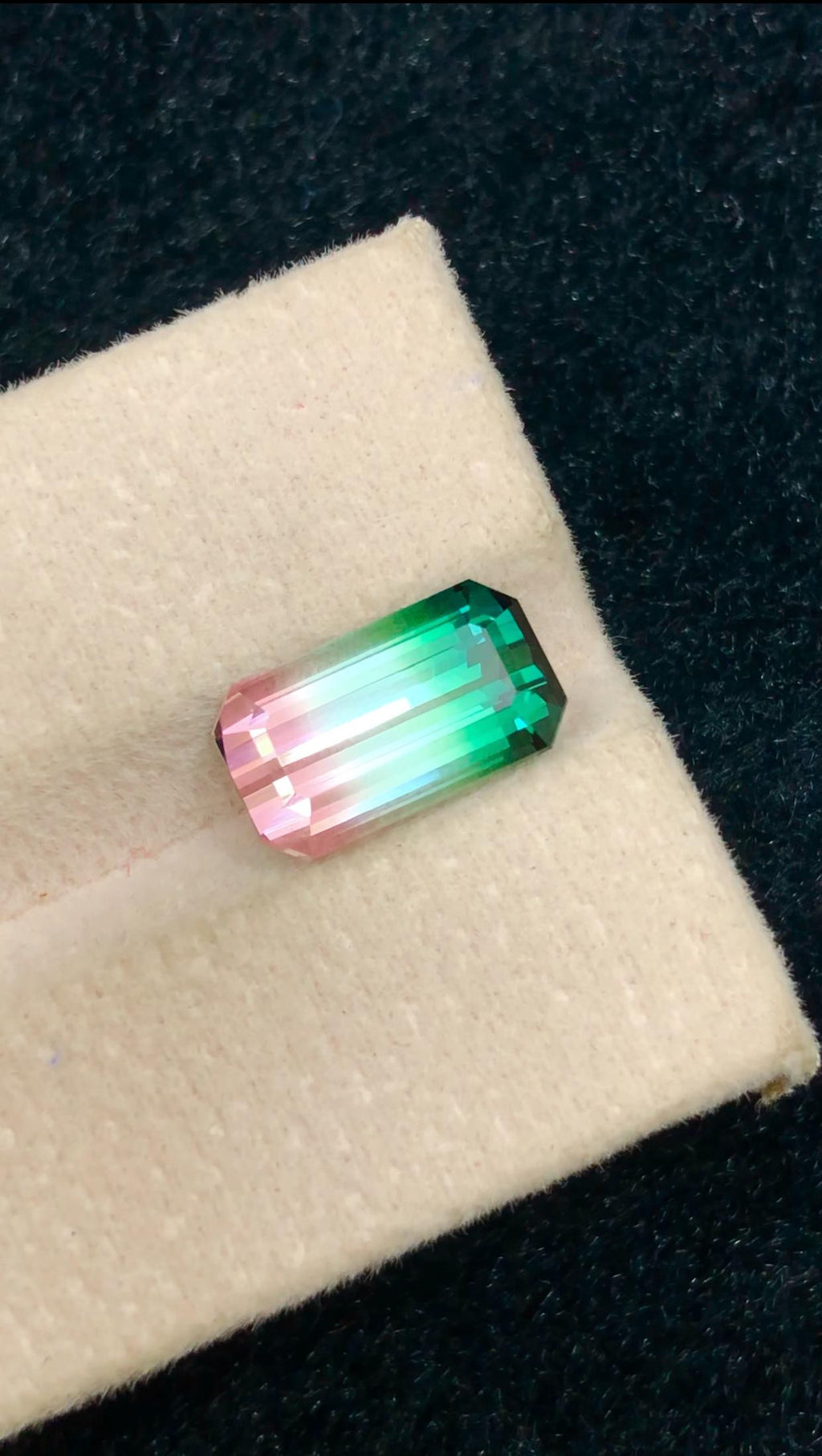 Tri-Colour Tourmaline Gemstone – Italian Flag Colours, Emerald Cut – 4.35 Carats from Afghanistan
