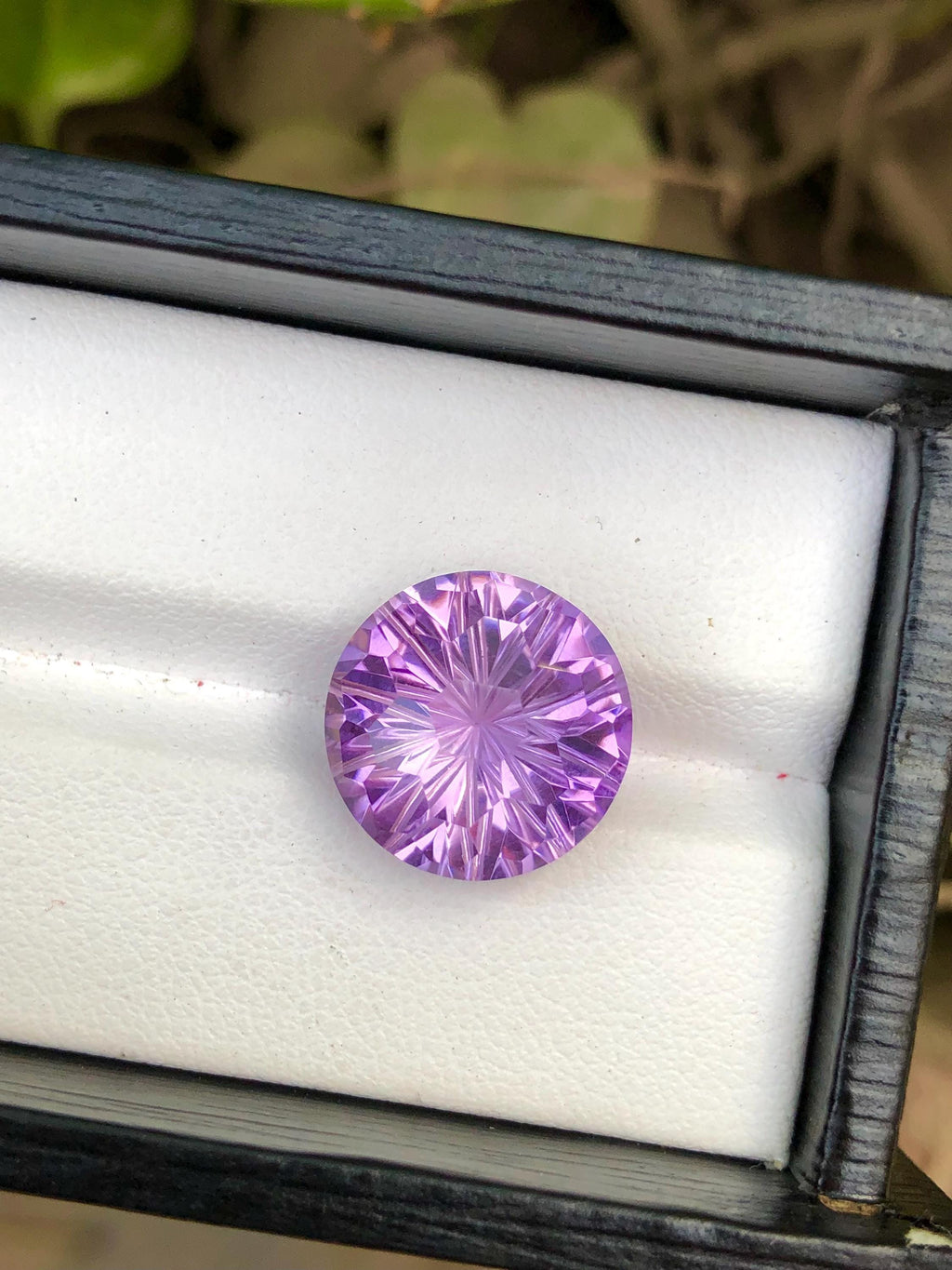 Laser Cut Round Amethyst Gemstone: Loupe Clean, 10.70 CT