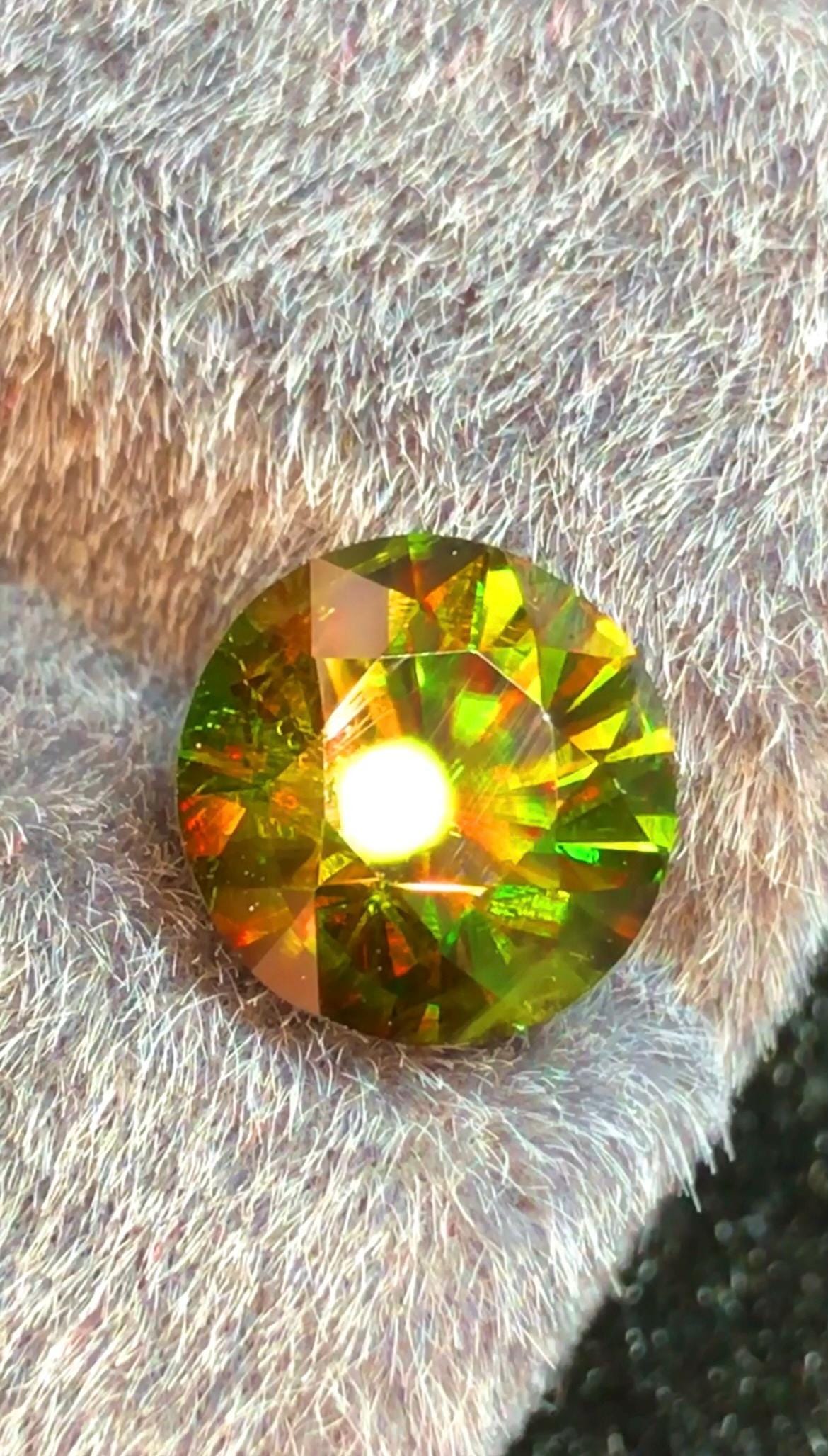 Green Sphene 3.15 ct Round Cut Green Gemstone from Skardu Pakistan
