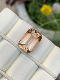 12.45 CT Unheated Imperial Yellow Topaz Loose Gemstone: Flawless Cushion Cut