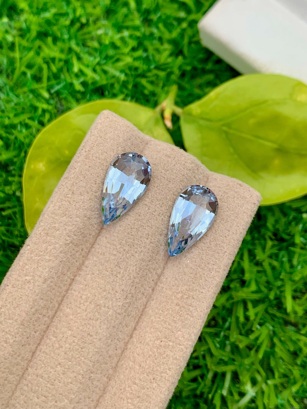 Santa Maria Blue Aquamarine Gemstone Pair: Pear Cut, March Birthstone, 6.30 CT