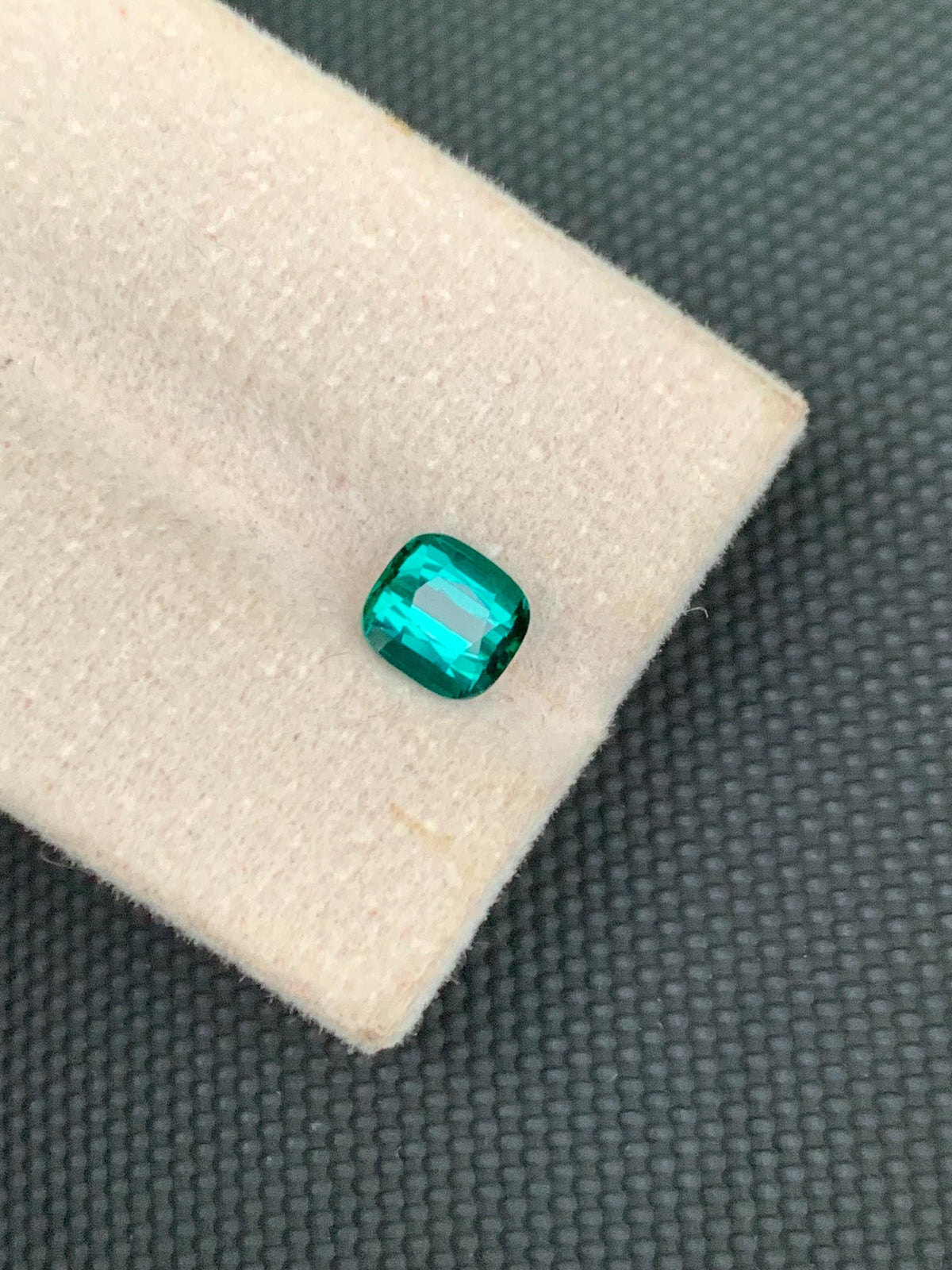 Neon Blue Lagoon Tourmaline Stone: 1.27 CT Cushion Cut Gemstone