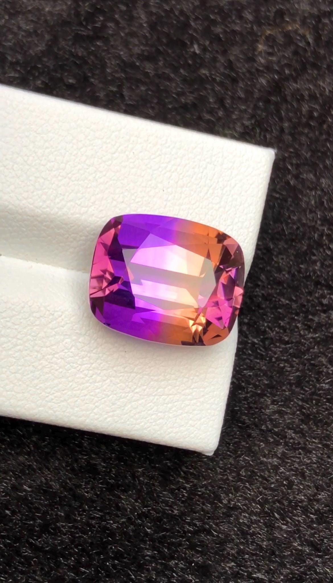 Bi-Color Ametrine 11.75 ct Cushion Cut – Gemstone from Brazil