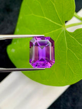 Emerald Cut Amethyst Gemstone: 8.65 CT VVS Clarity, Jewelry Making