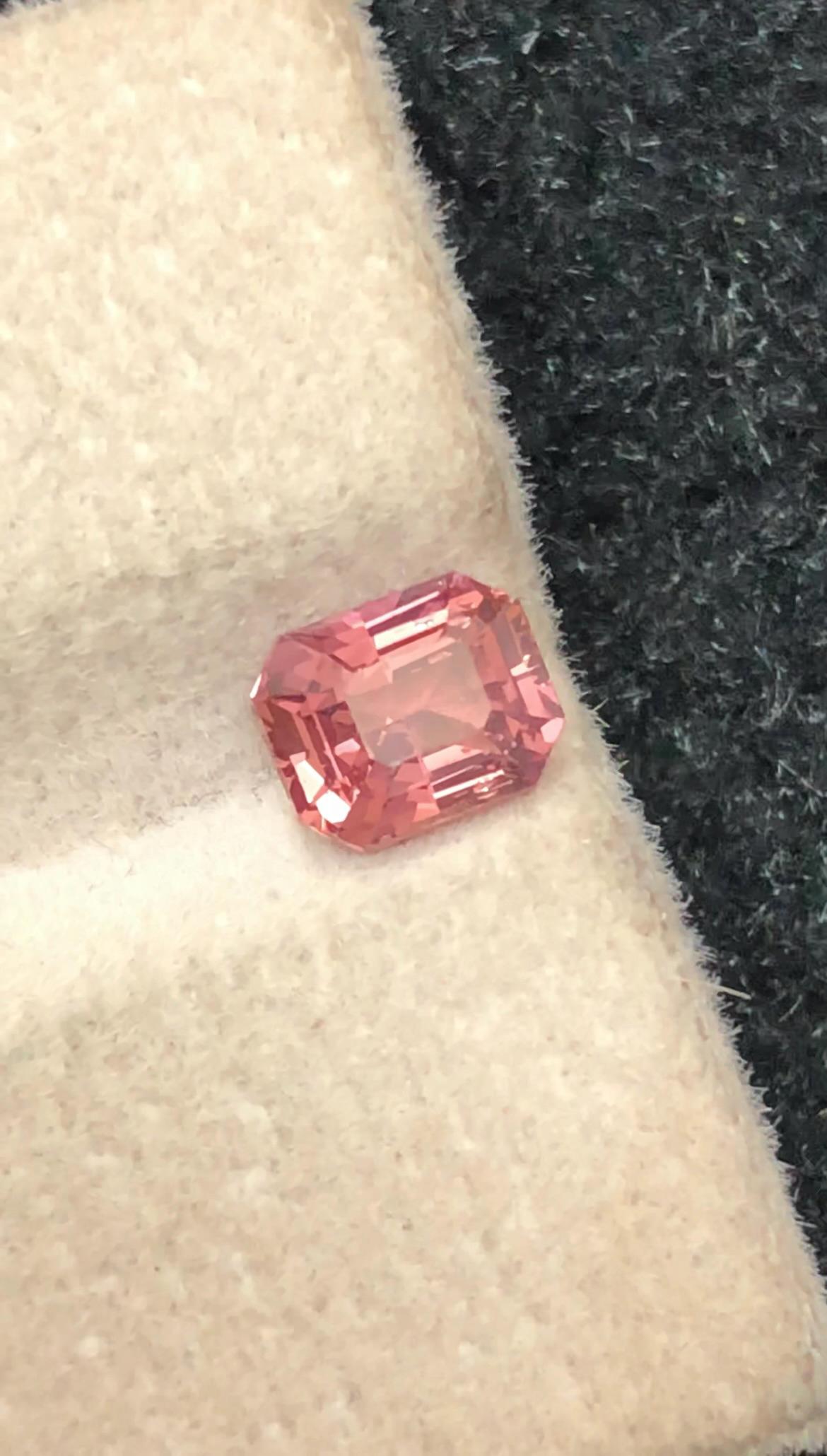 Sunset Padparadscha Sapphire 1.04 ct Fancy Octagonal Cut – From Madagascar With Certificate