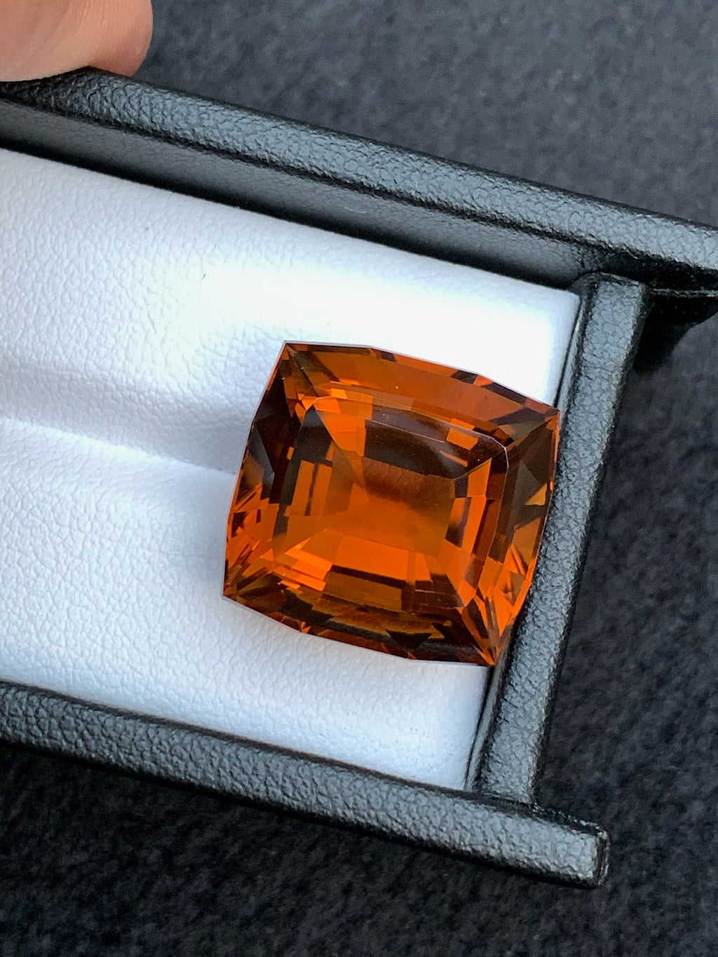 Natural Madeira Citrine Gemstone: Vintage Princess Cut, November Birthstone (25.50 Carat)