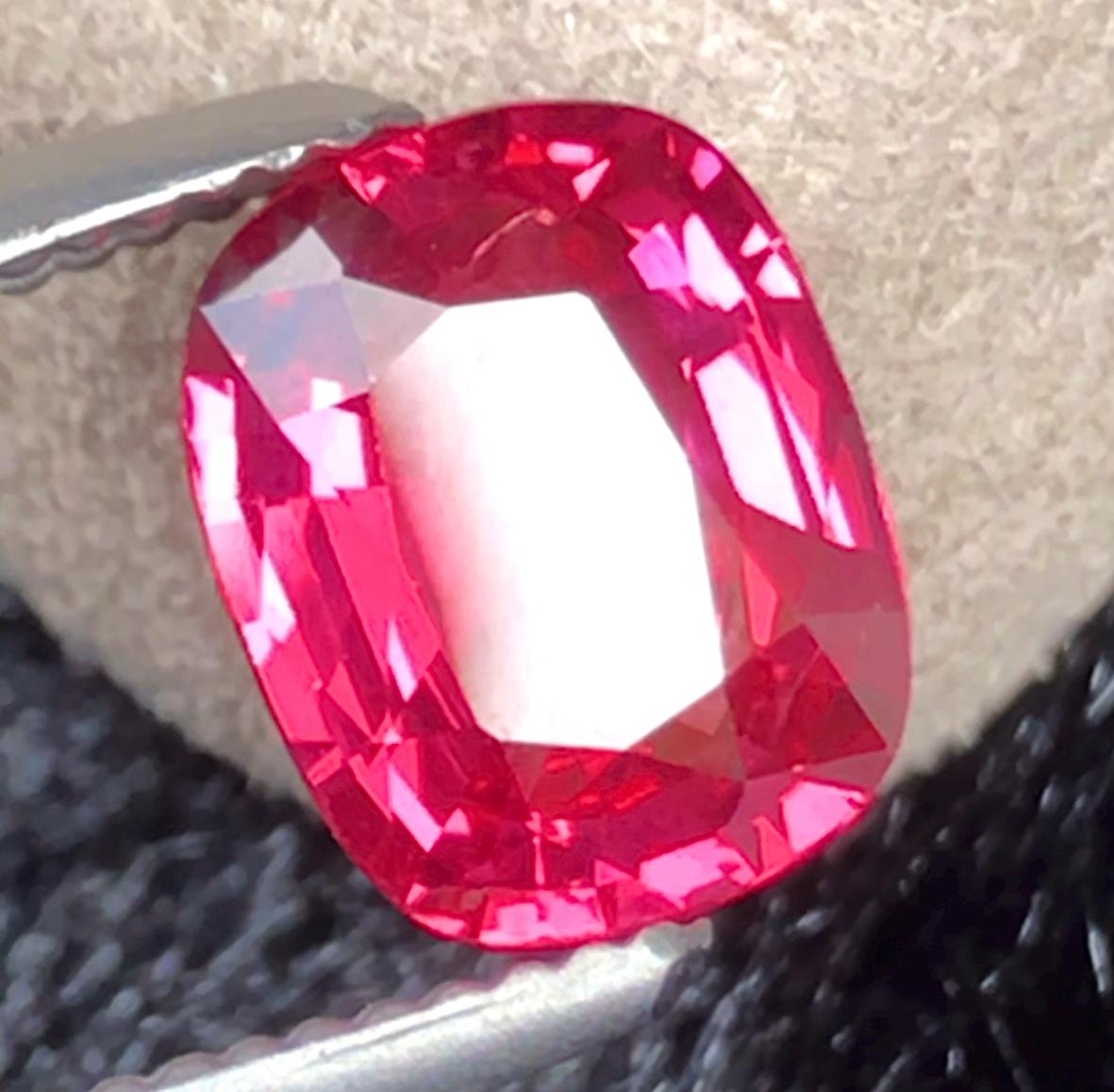 Certified Mahenge Spinel 1.16 Cts Reddish Pink Vibrant Natural Spinel