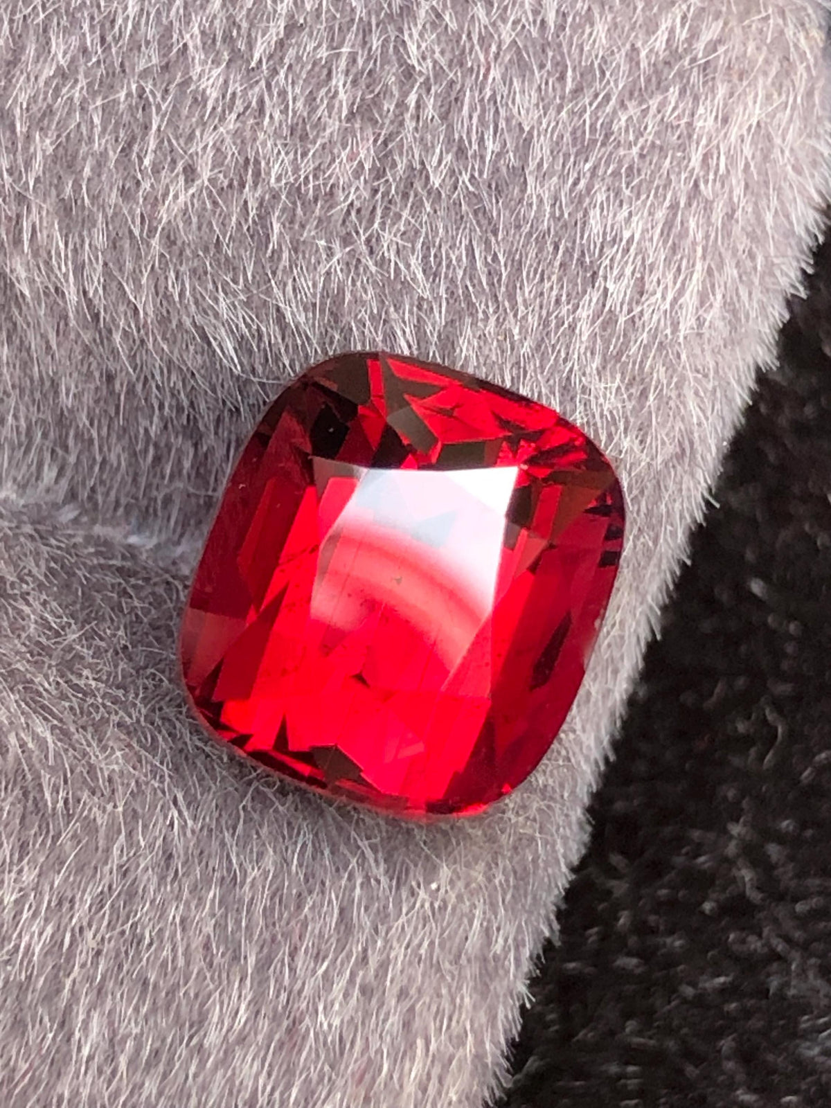 Reddish Rhodolite Garnet Cushion Cut 5.18 ct from Tanga Mine Tanzania