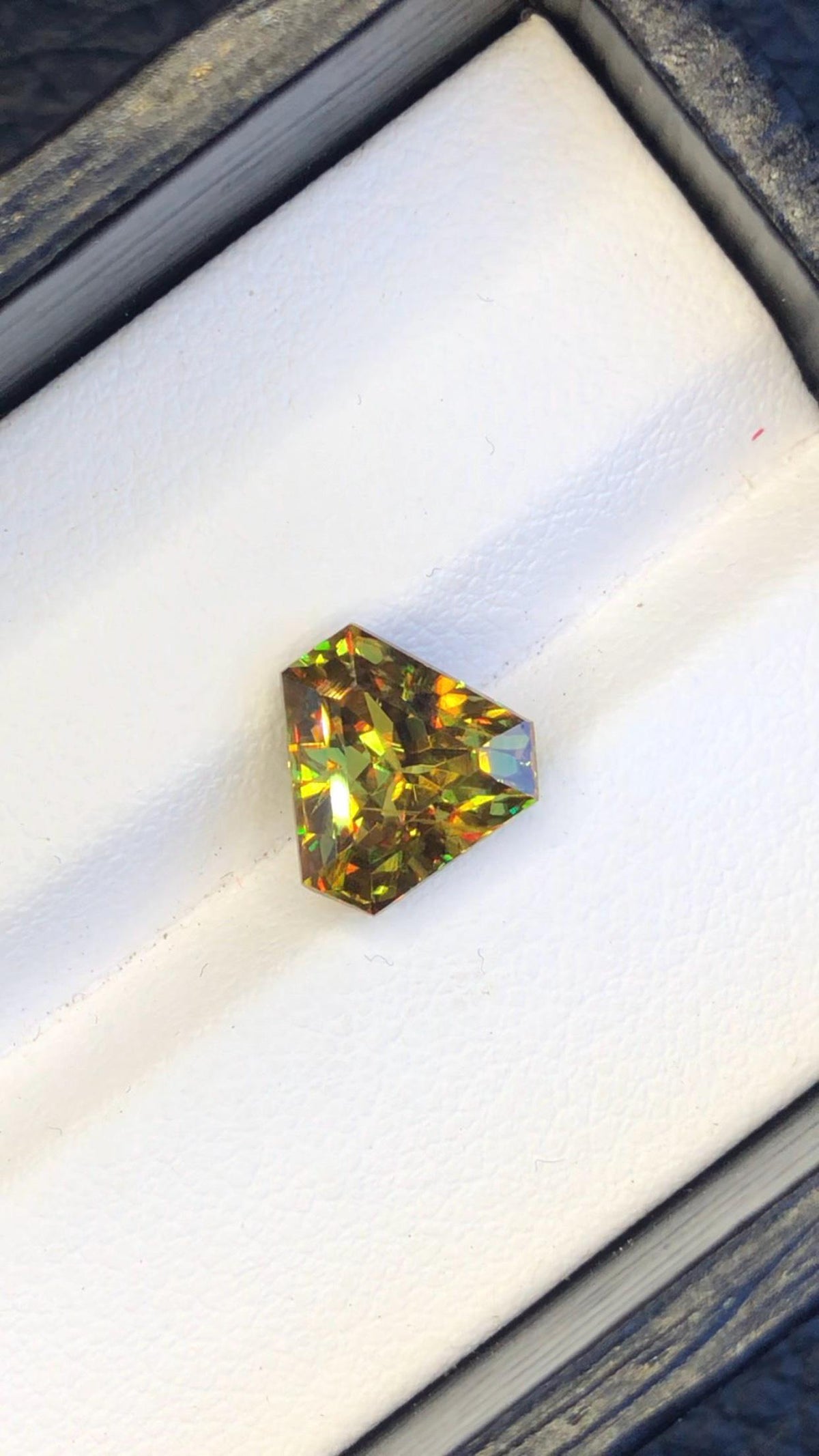 Trillion Cut Sphene Gemstone: 3.10 CT Fire Titanite Stone