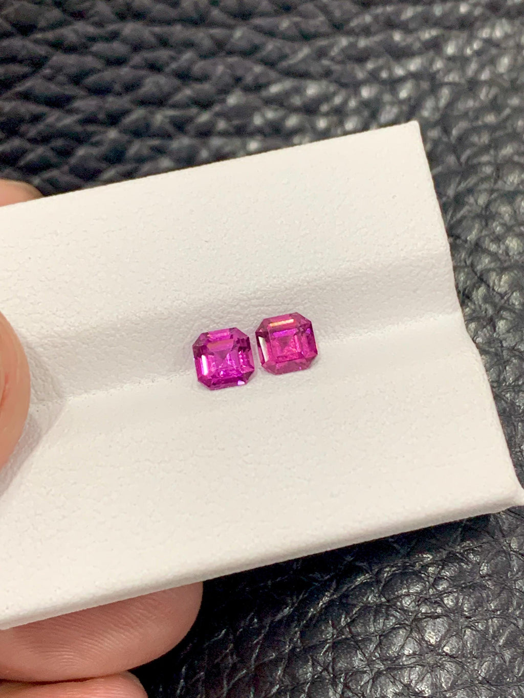 Malaya Garnet Pair 1.25ct Emerald Cut | Vibrant Peach-Pink Matching Set