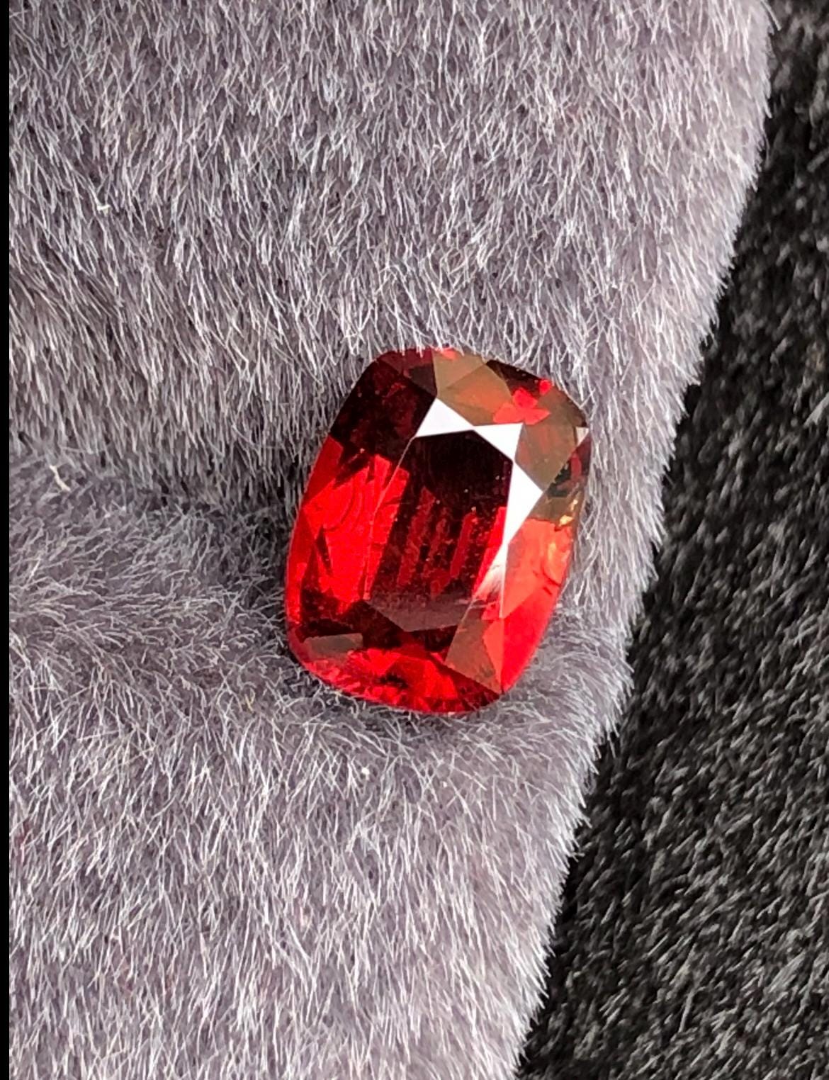 Vivid Red Spinel 1.74 ct Cushion Cut - Burma Gemstone Loose Stone