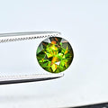 Natural Green Sphene Gemstone: Round Cut Loose Jewelry Stone, 2.2 Carats