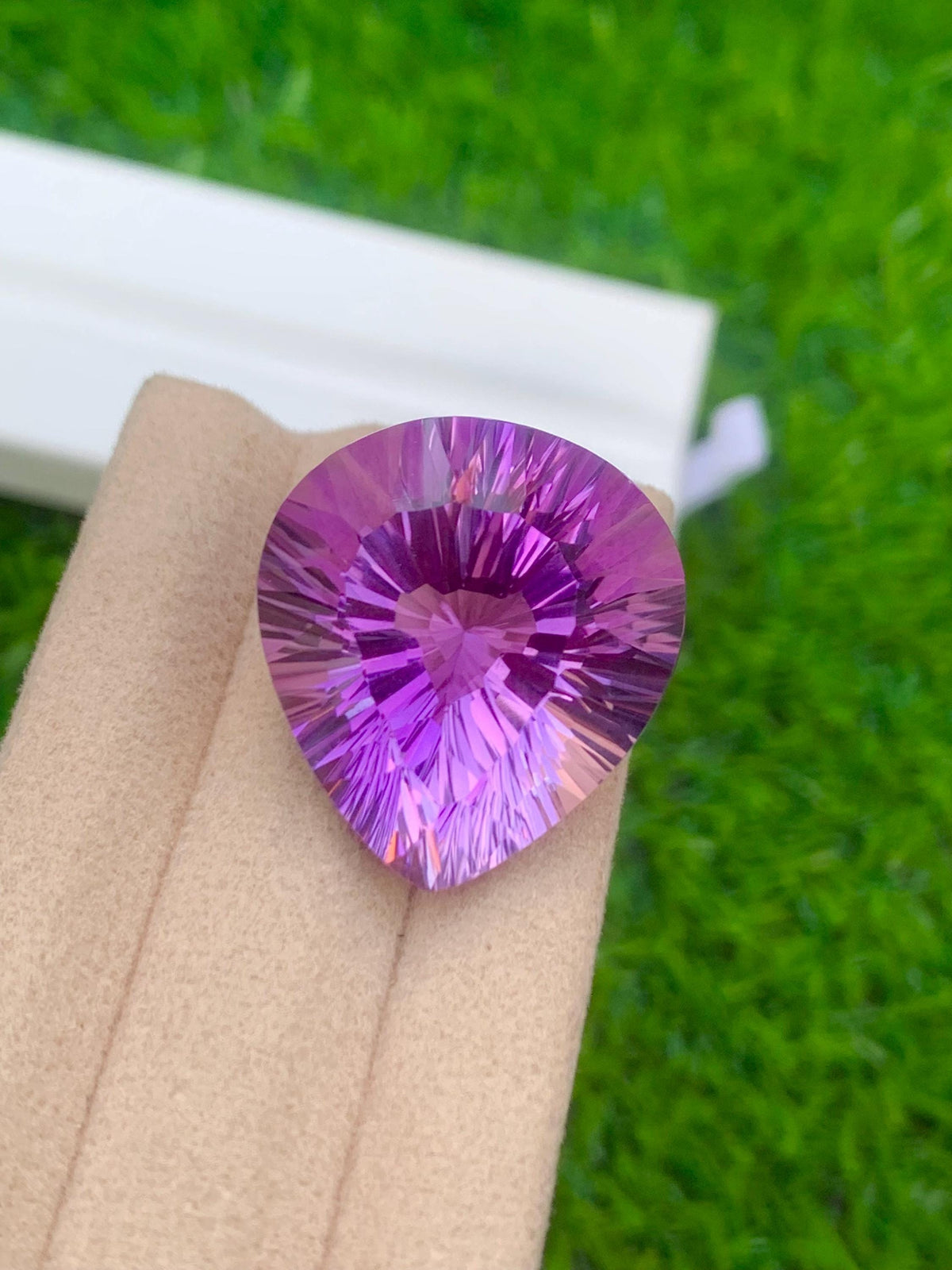 Trillion Cut Natural Amethyst Loose Gemstone: Royal Purple, 38.90 CT