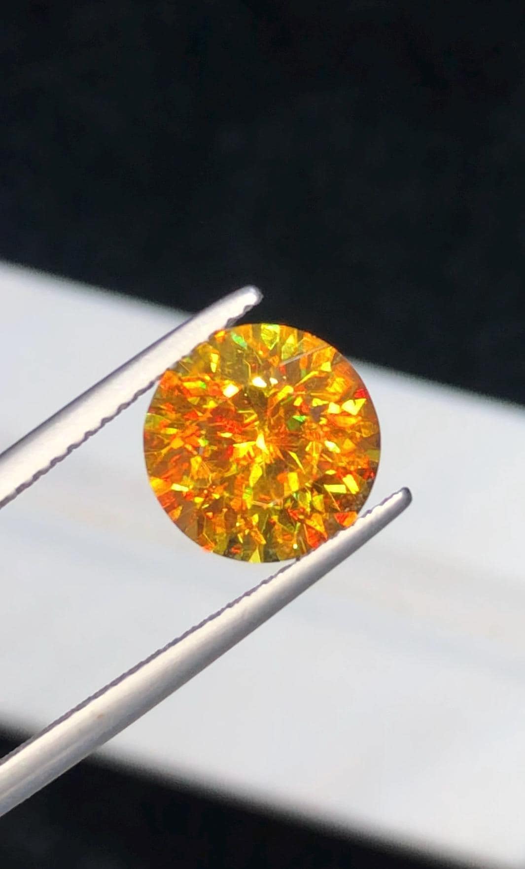 3.30 ct Orange Sphene Gemstone: Round Titanite Stone, August Birthstone