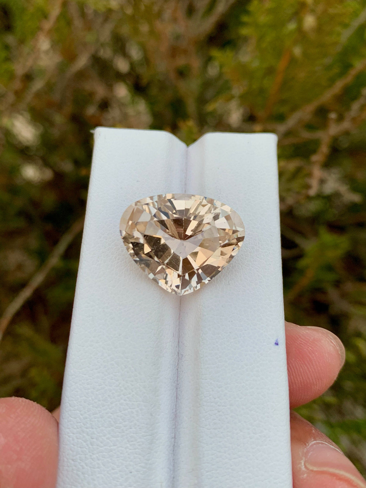 22.20 CT Unheated Imperial Topaz Gemstone: Fancy Trillion Cut