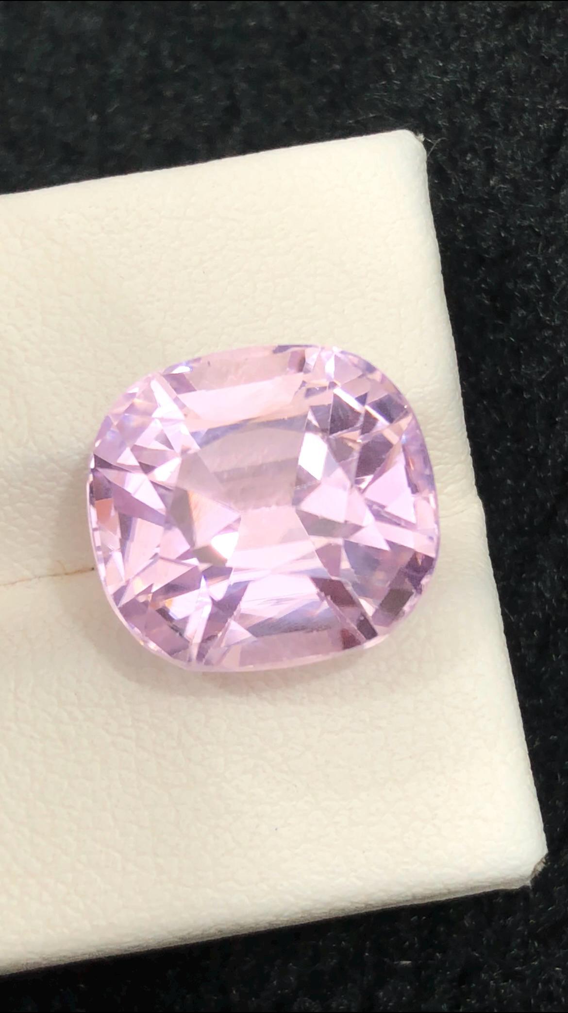 Natural Pink Kunzite Cushion Cut Gemstone – 14.30 Carats from Afghanistan