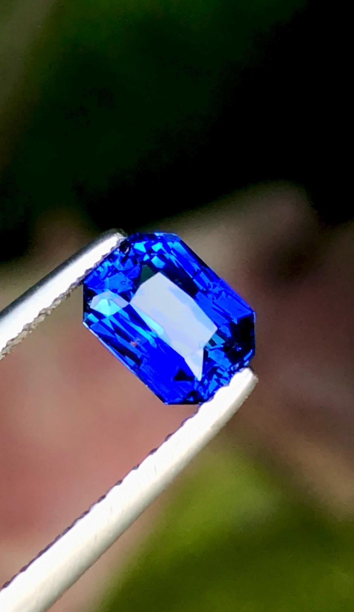 Royal Blue Sapphire 1.08 Ct Octagonal Radiant Cut – Certified Ceylon Sapphire from Sri Lanka