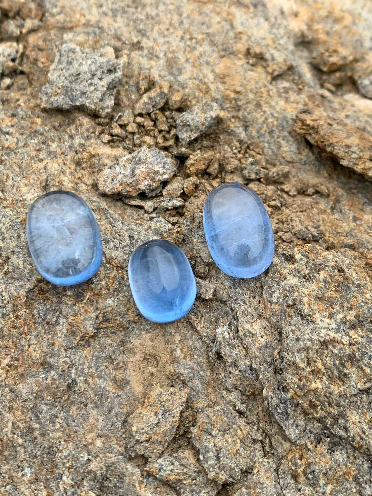Pure Blue Color Aquamarine Beryl Cabochon Gemstones matching set - 34.30 Carats