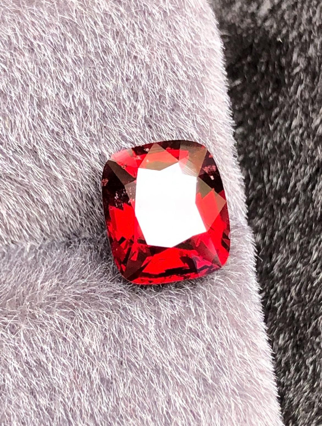 Vivid Red Spinel 3.03ct  Radiant Cushion Cut - Burma Gemstone Loose Stone