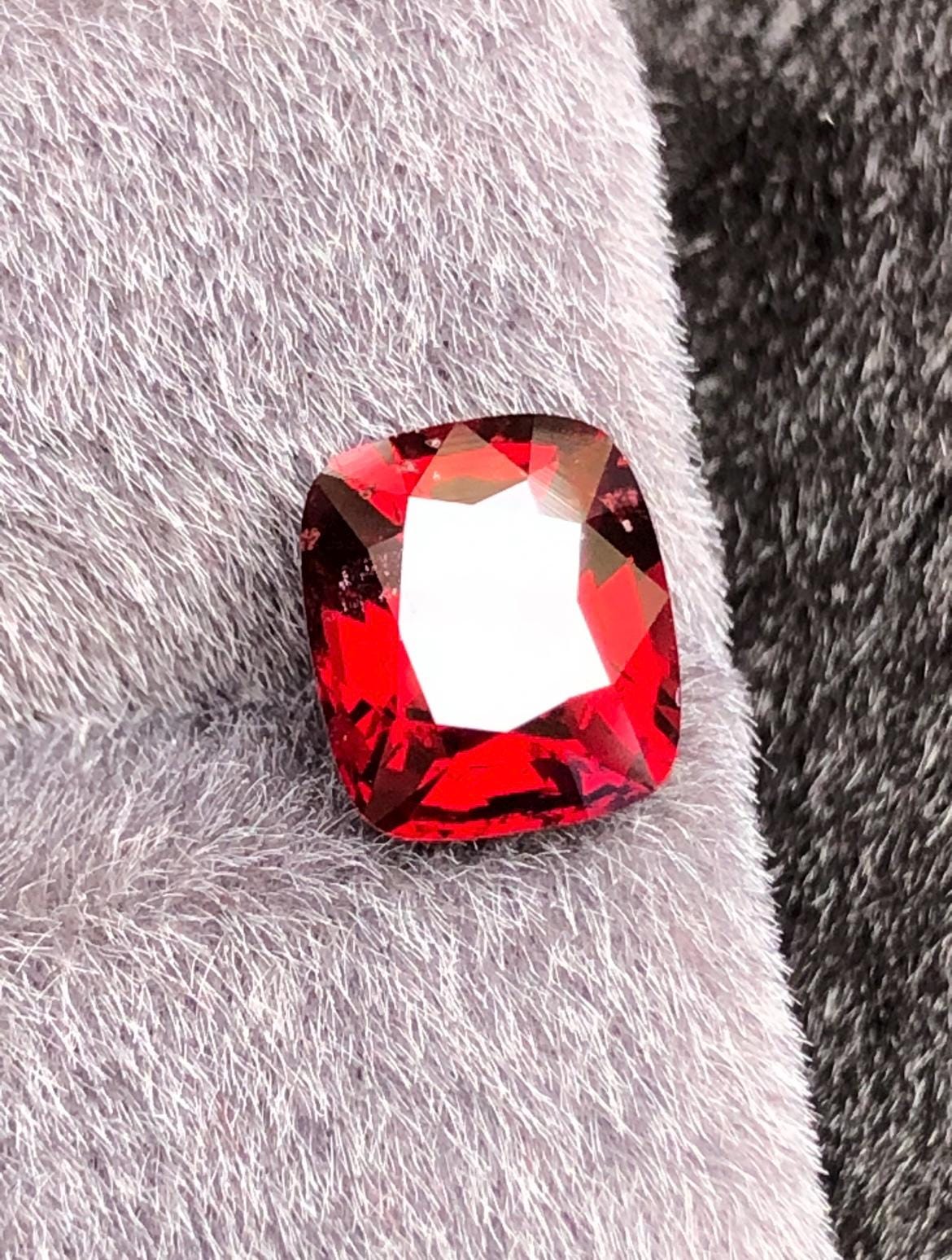 Vivid Red Spinel 3.03ct  Radiant Cushion Cut - Burma Gemstone Loose Stone