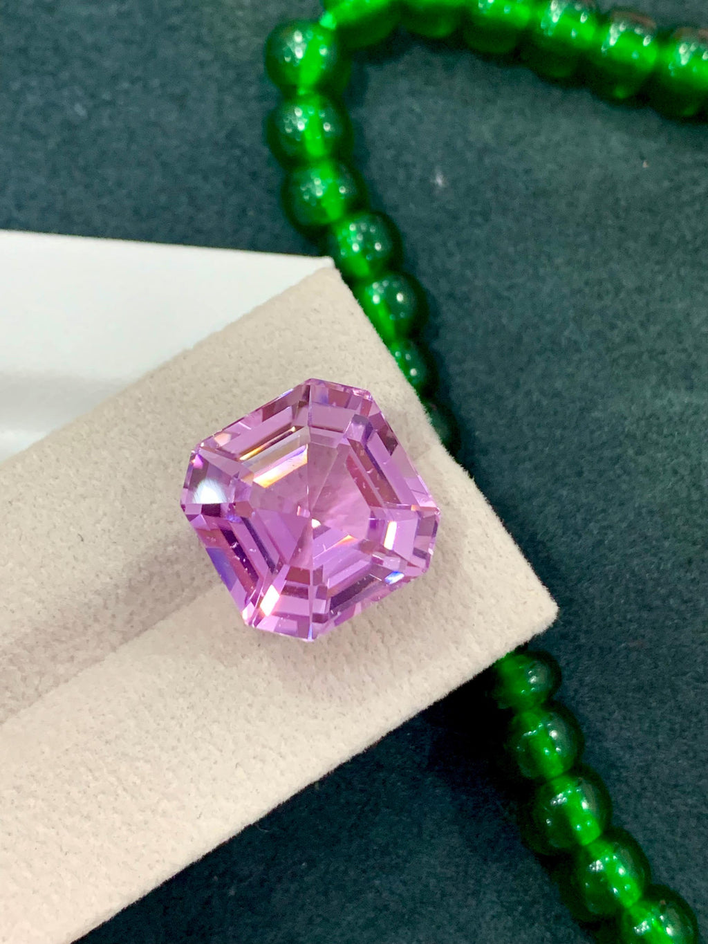 Pink Kunzite 23.90ct Asscher Cut Gemstone from Afghanistan – Light Pink Sparkling Gem