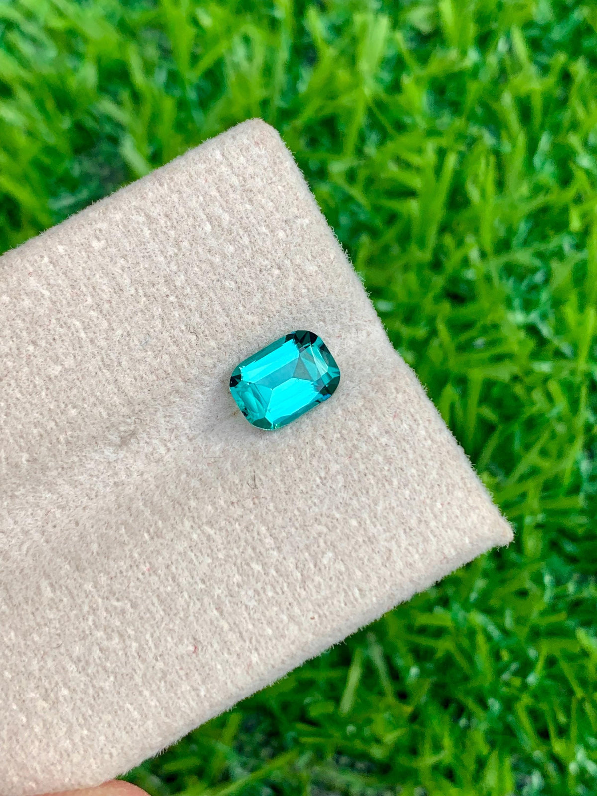 Green Tourmaline Gemstone: 0.90 CT Faceted Cushion Cut, Afghanistan