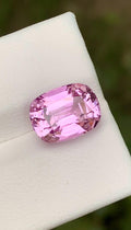 Pink Kunzite Gemstone: 5.70ct Faceted Cushion Cut From Nuristan Afghanistan