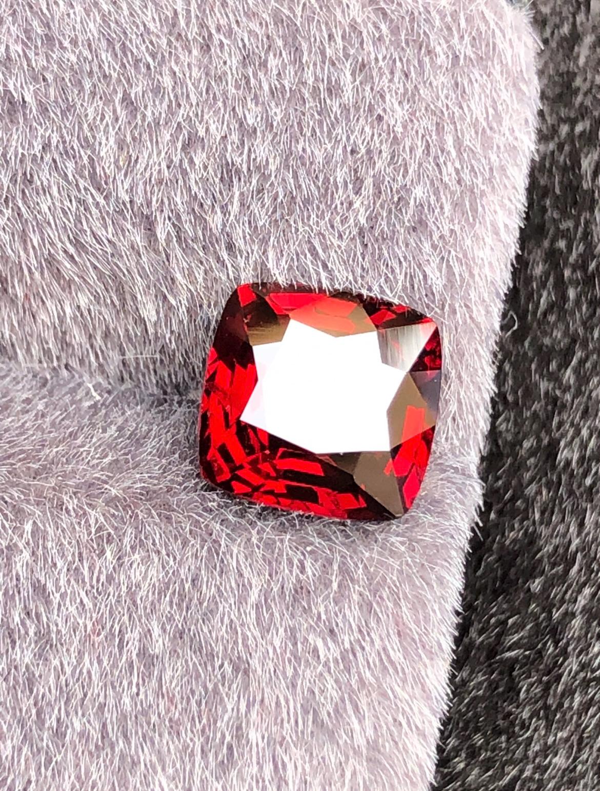 Vivid Red Spinel 2.45ct  Radiant Cushion Cut - Burma Gemstone Loose Stone