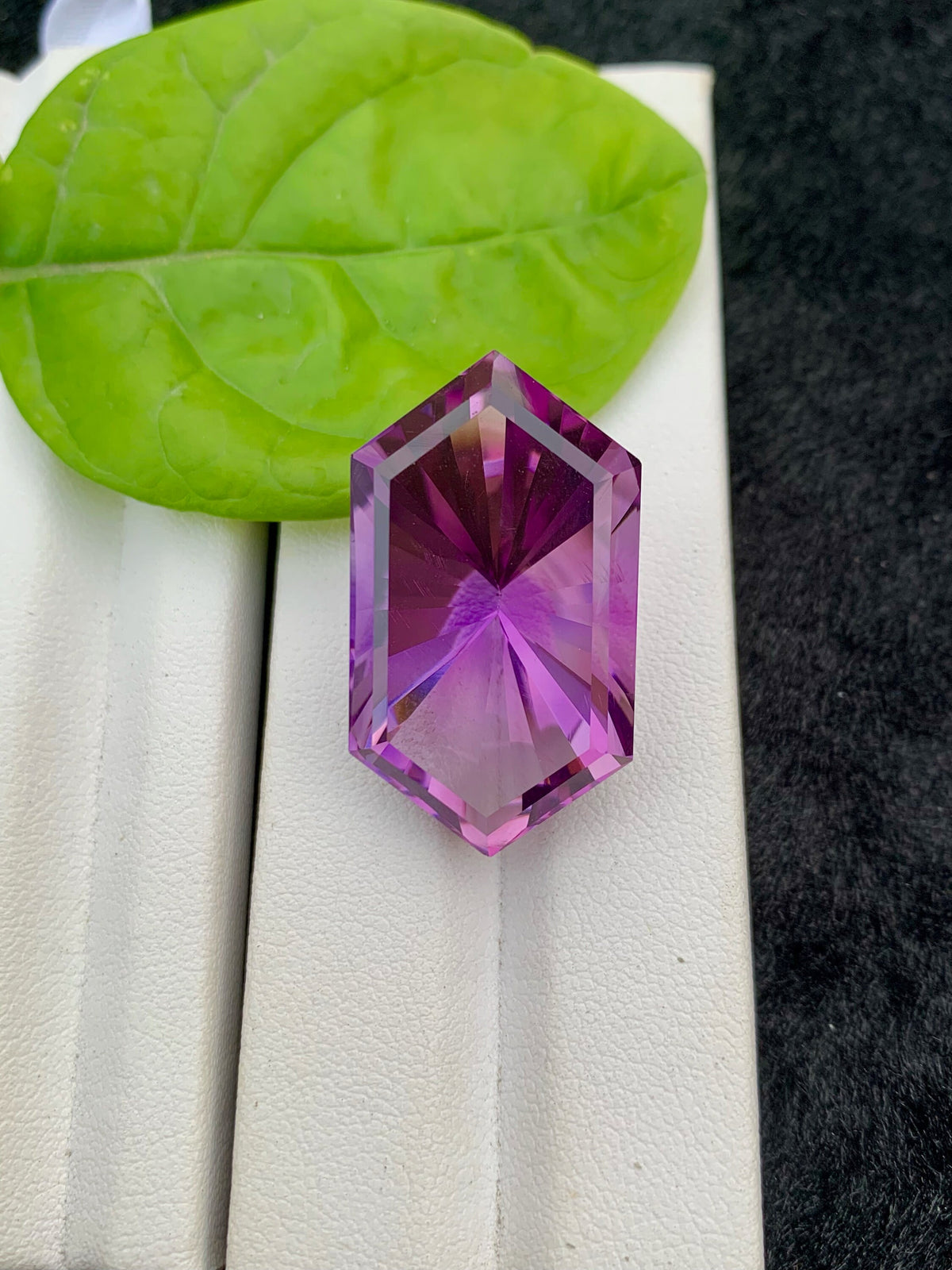 Pink Purple Amethyst Gemstone: 45.60 CT Fancy Cut Stone