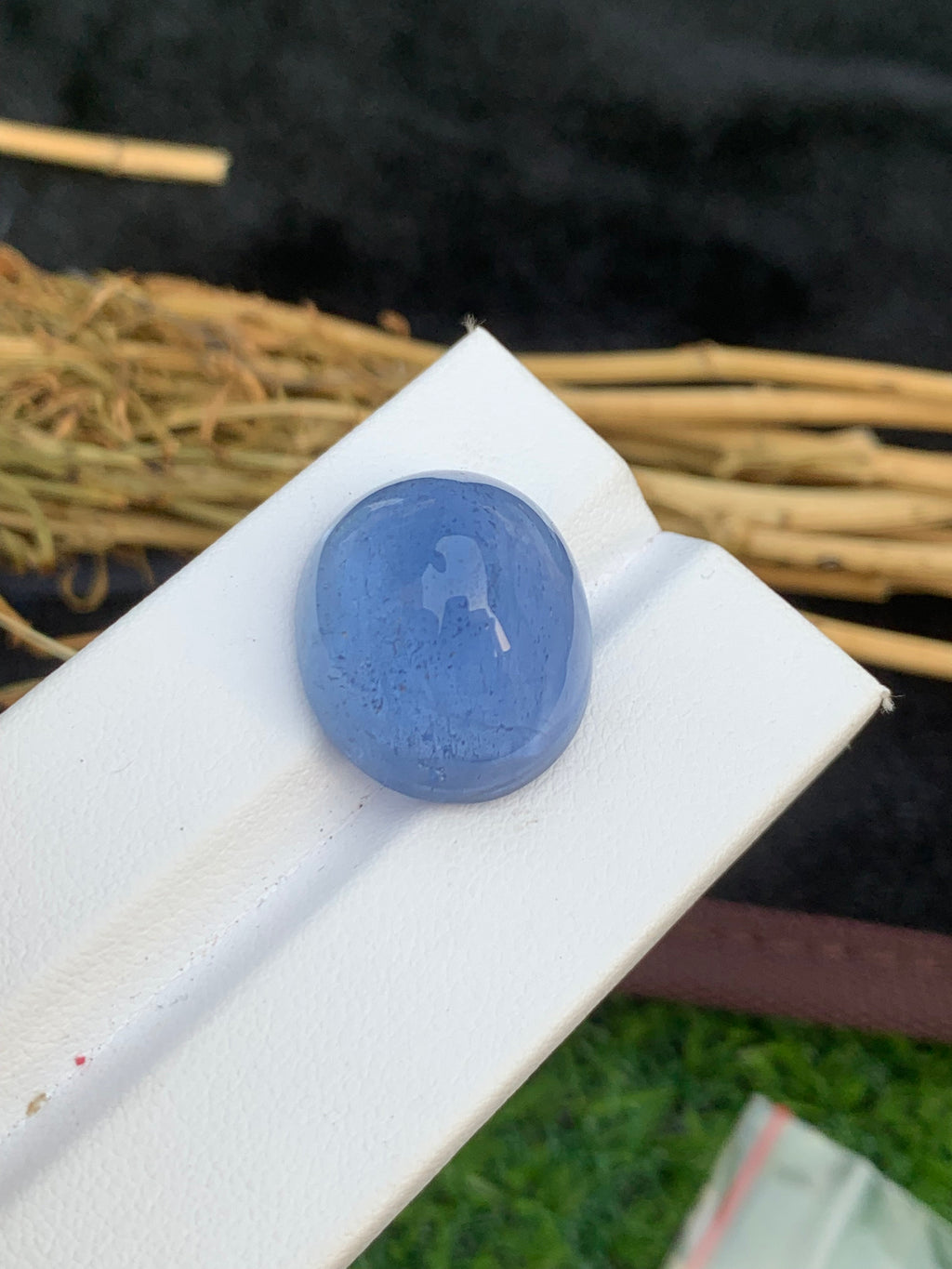 Natural Santa Maria Aquamarine Cabochon: Deep Sky Blue Gemstone (32.40 CT)
