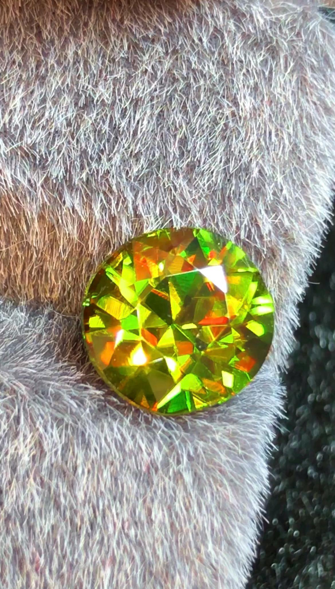 Green Sphene 2.35 ct Round Cut Green Gemstone from Skardu Pakistan