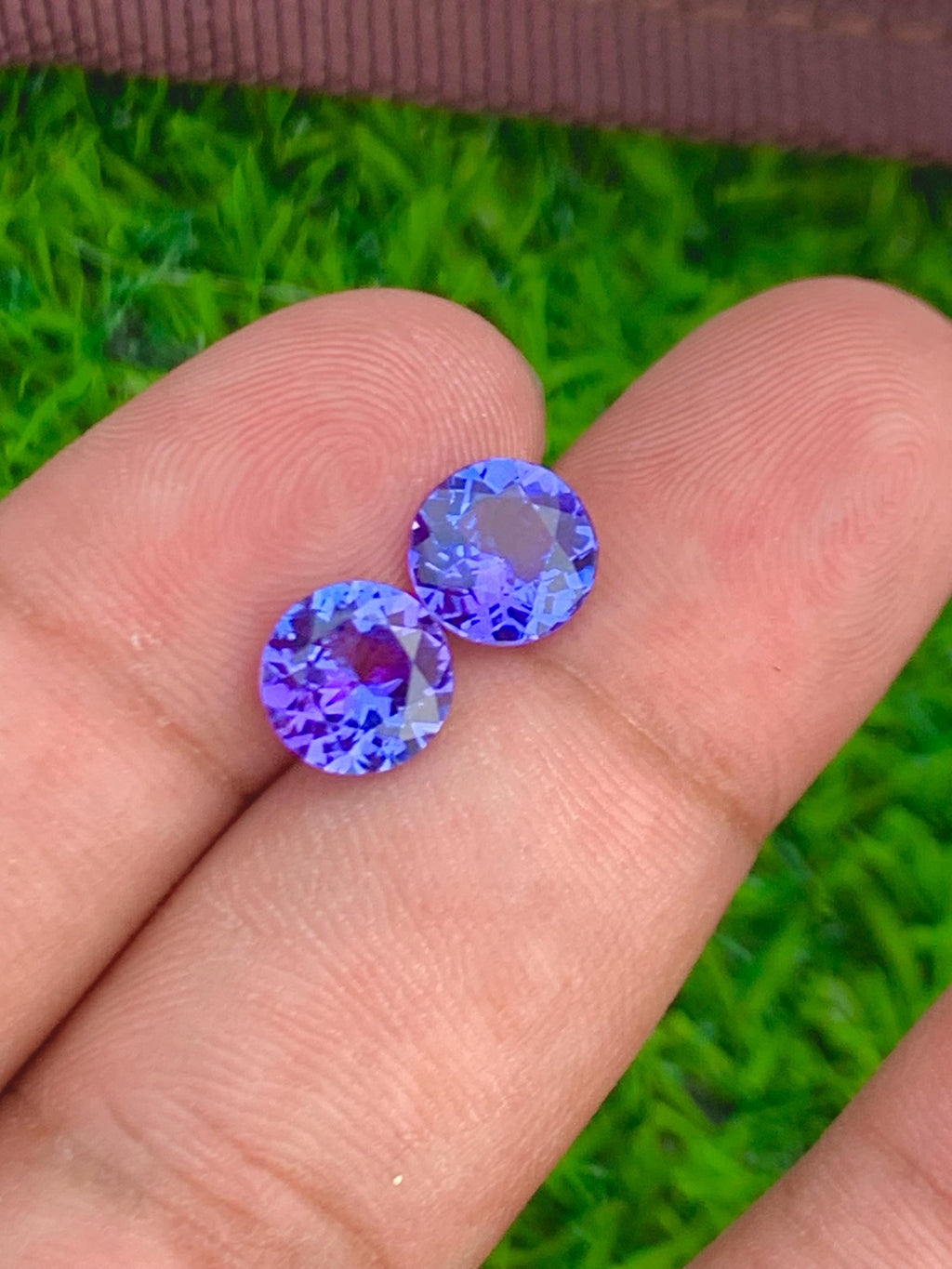 7mm Tanzanite Pair 2.90ct Round Cut Blue  tanzanite Gemstones from Tanzania