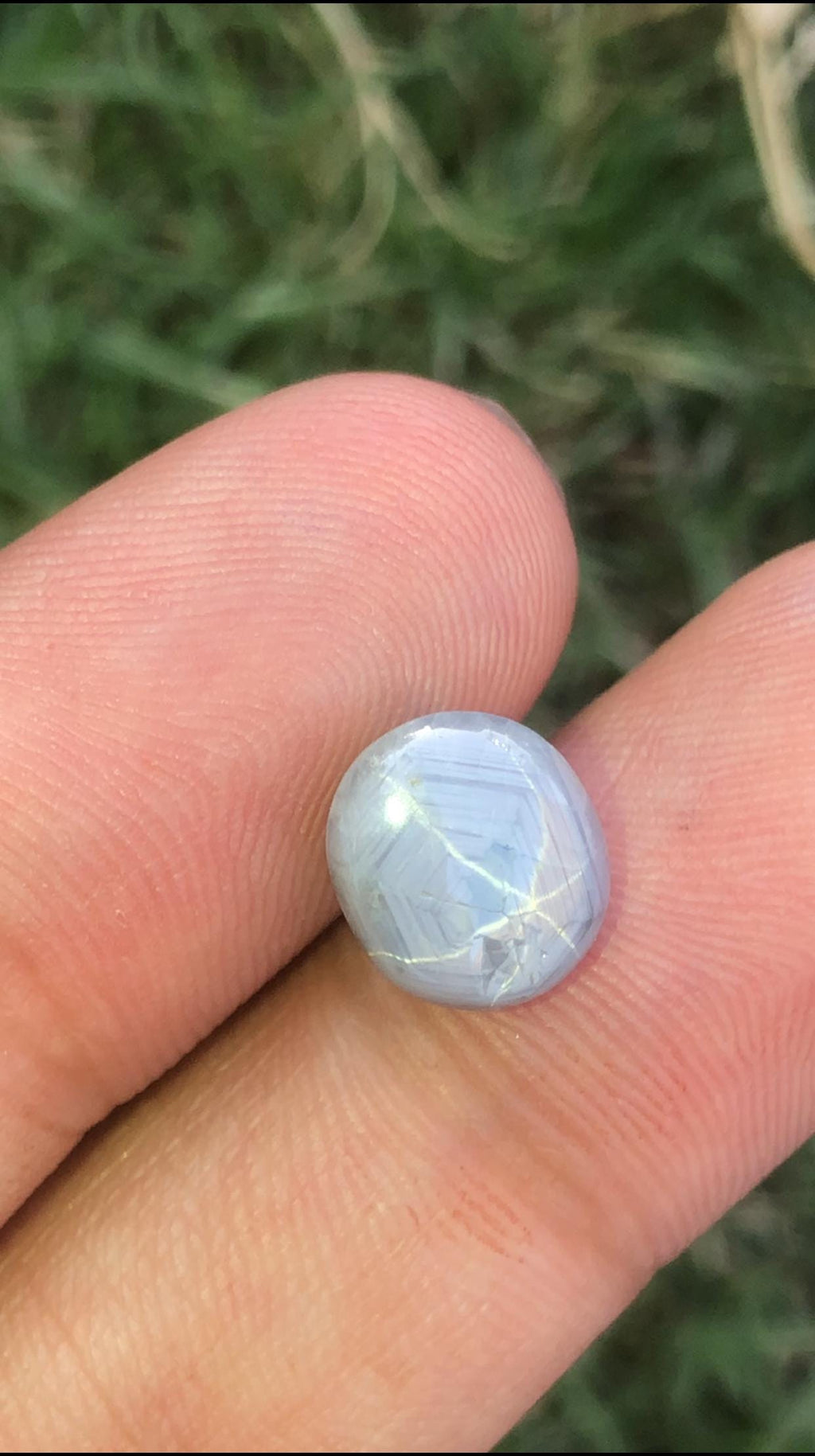 Grayish Blue Star Sapphire Gemstone: Oval Faceted Ring Stone, 5.33 CT